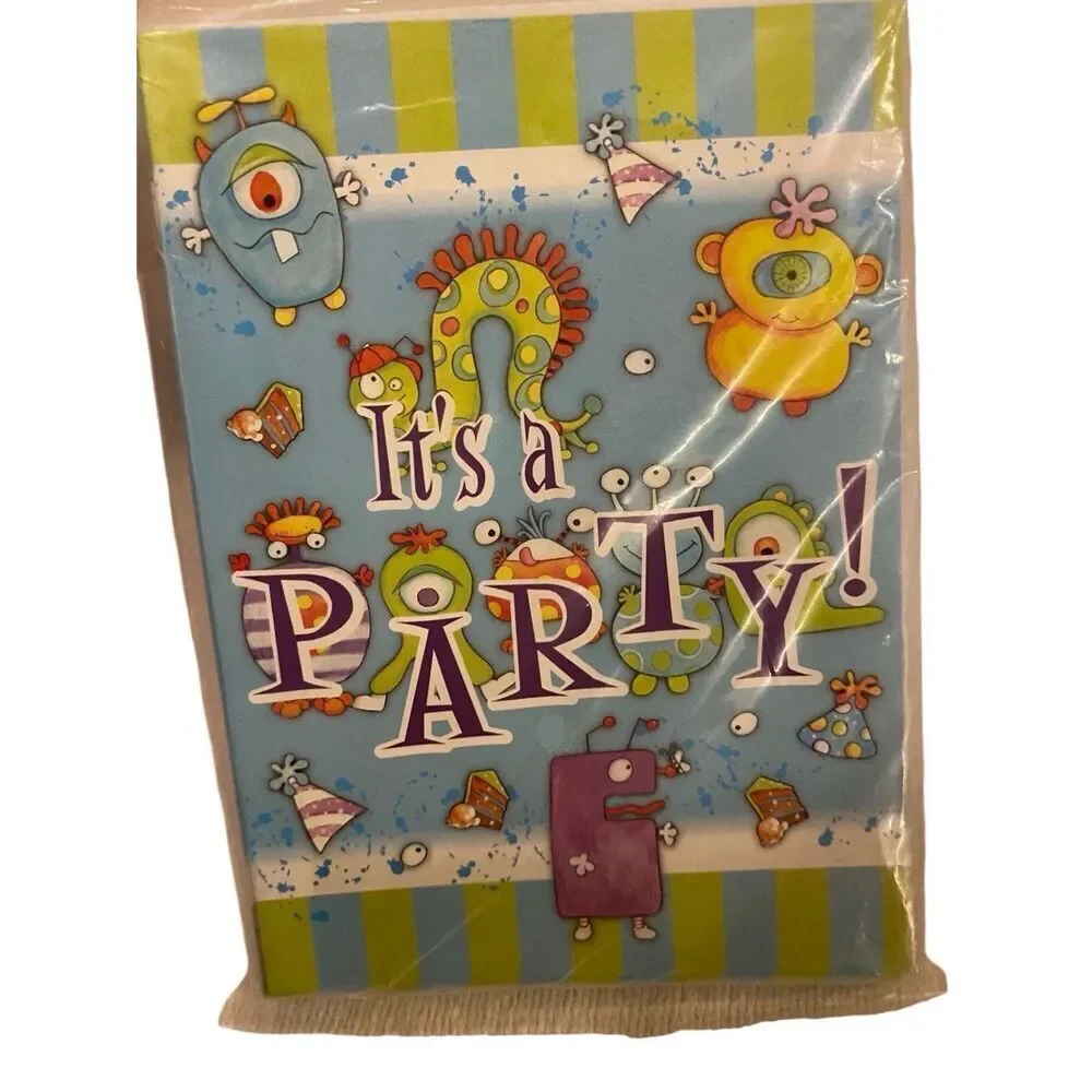 Lot Of 2 8pc Monster Party Invitations Supplies Kids
